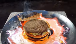 What happens when you pour molten copper over Big Mac What happens when you pour molten copper over Big Mac
